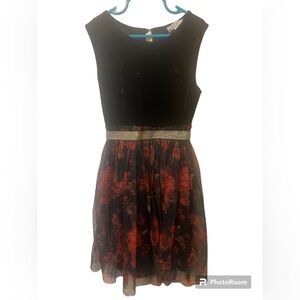 Girls Felt and Tulle Floral and Black Dress